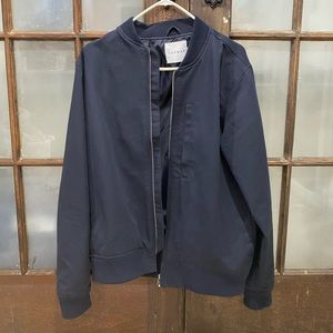 Topman Navy Ottoman Bomber Jacket (Light Weight)